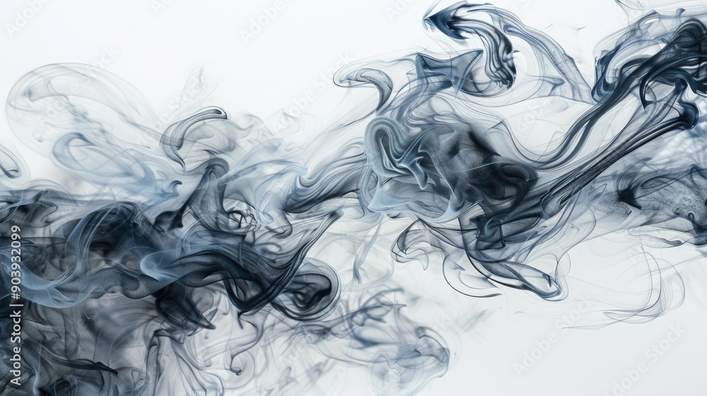 Dark smoky abstraction on white backdrop Dark smoky abstraction on white backdrop