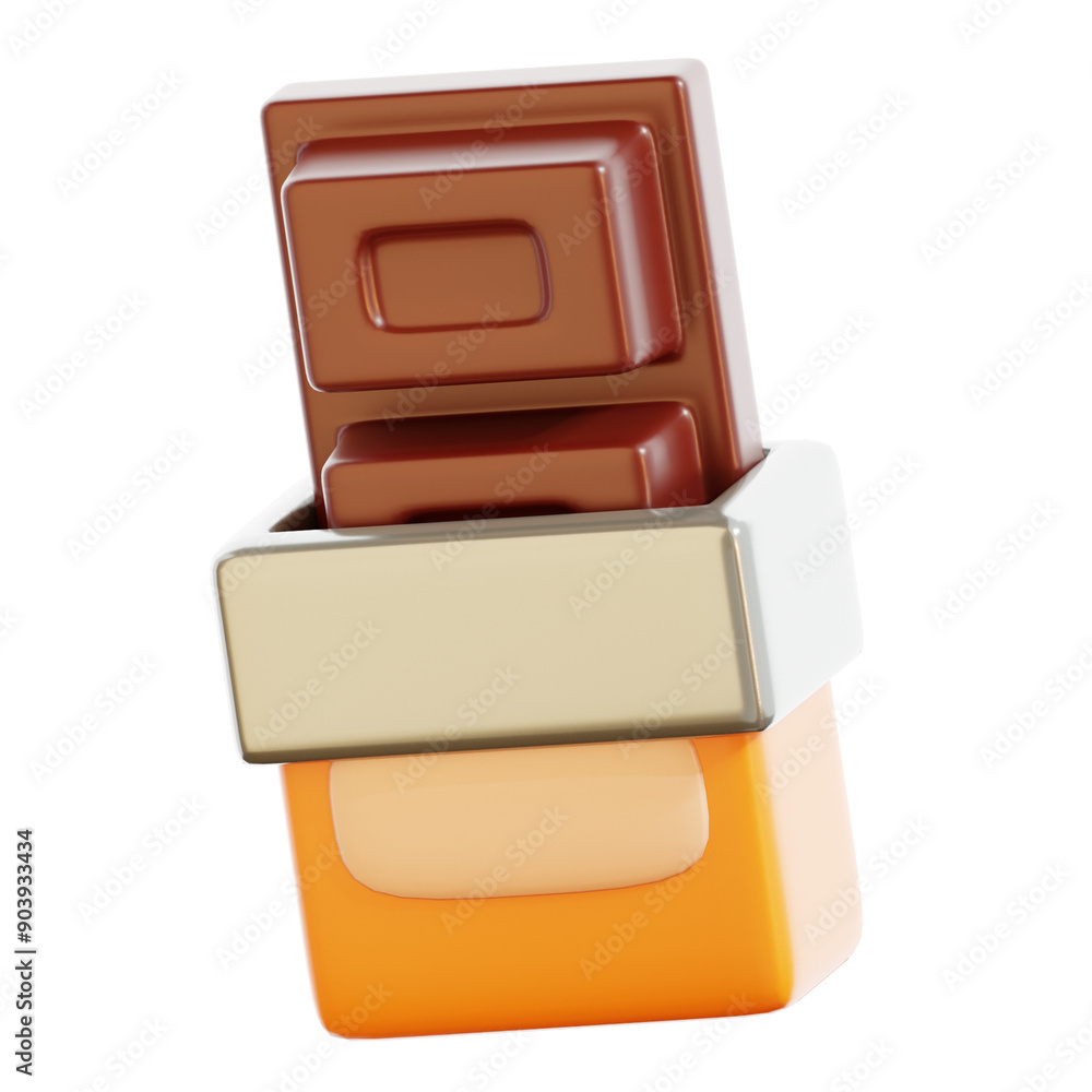 3D Chocolate Bar Isolated Icon Illustration Render 3D Chocolate Bar Isolated Icon Illustration Render