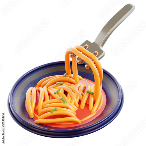 3D Pasta Isolated Icon Illustration Render