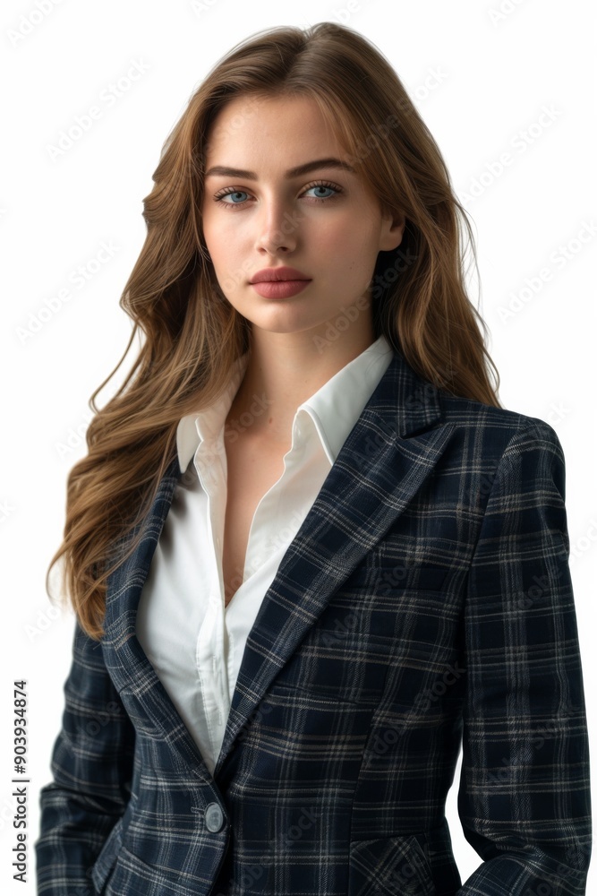 A businesswoman wearing formal suit isolated created with Generative AI A businesswoman wearing formal suit isolated created with Generative AI