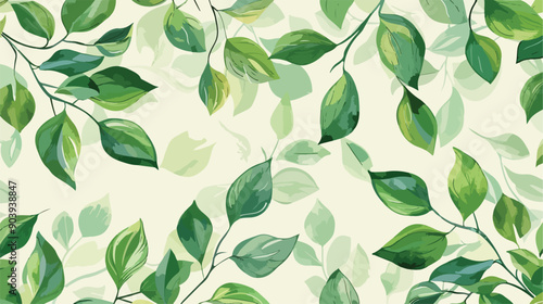 Green Floral Seamless Pattern Background for Designs