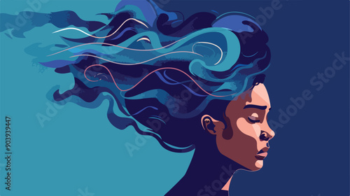 Portrait of Adult Woman with Confused Thoughts