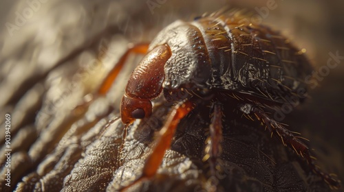 Close Up Macro Shot of an Elephant Flea on Elephant Skin Texture photo