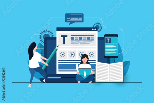 Content management and CMS concept
