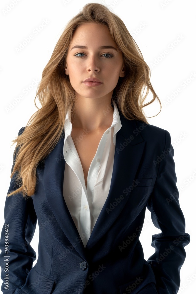 A businesswoman wearing formal suit isolated created with Generative AI A businesswoman wearing formal suit isolated created with Generative AI