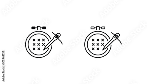 Cross Stitch icon design with white background stock illustration