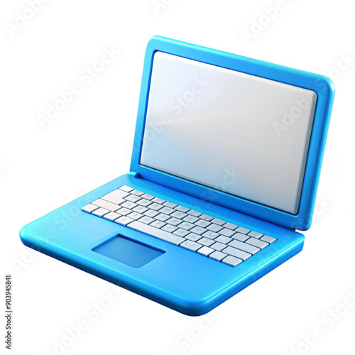 Laptop display  3d cartoon style illustration