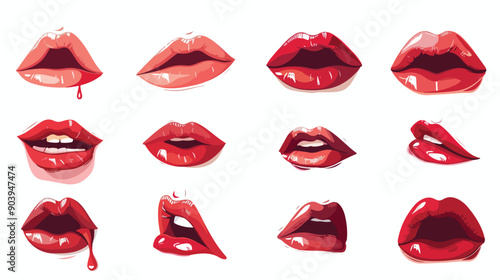 Red Lips Beauty Aesthetics Elegance Makeup Concept