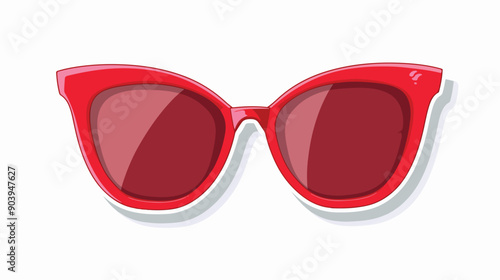Red Sunglasses Icon Sticker for Social Networks Graphic Design EPS