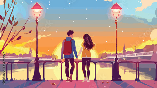 Romantic Date Concept: A Couple Relaxing Together