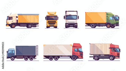 Minimalistic Vehicles Types Concept Icon with Truck