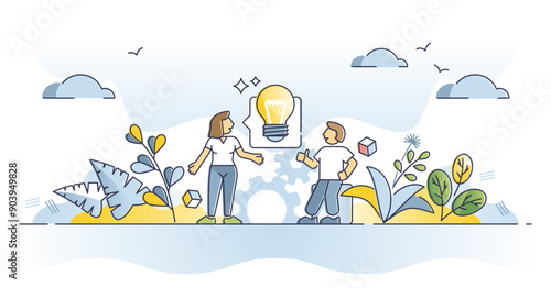 Advice, opinion assistance and consultation with new idea outline concept, transparent background. Communication with expert support and help from competent mentor illustration.