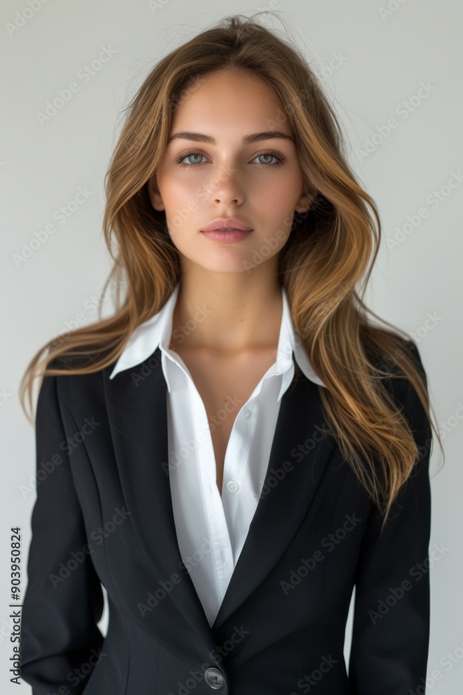 A businesswoman wearing formal suit isolated created with Generative AI A businesswoman wearing formal suit isolated created with Generative AI