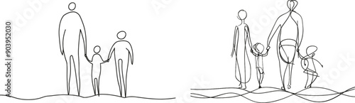 On a white background, a continuous one line drawing of abstract hands opening up together. Democracy day on one line.