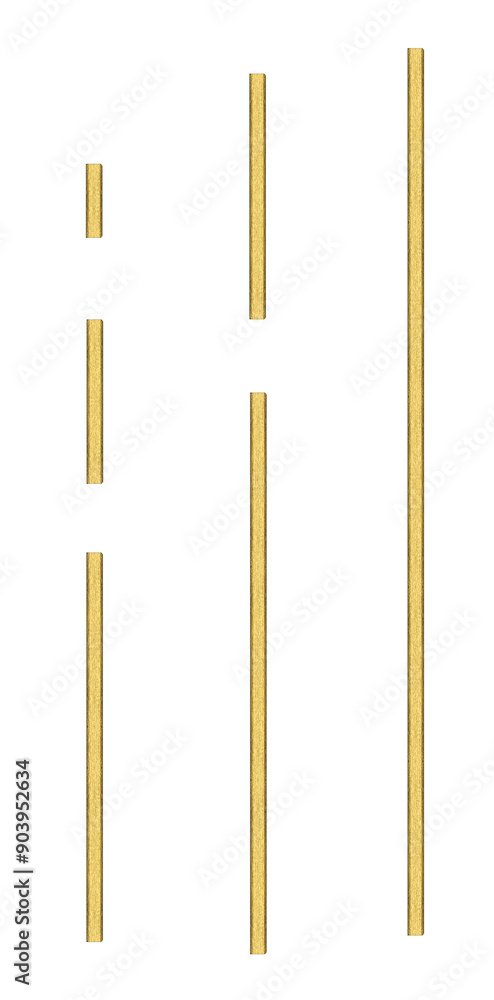 Vertical gold metal mounting tapes - on isolated transparent background. Vertical gold metal mounting tapes - on isolated transparent background.