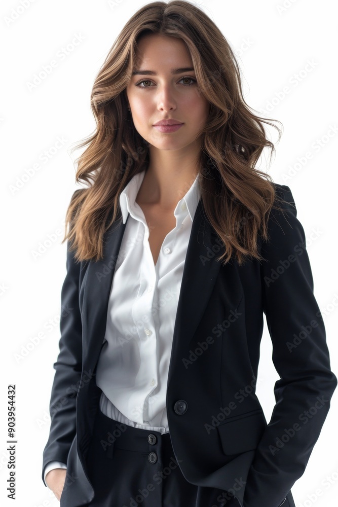 A businesswoman wearing formal suit isolated created with Generative AI A businesswoman wearing formal suit isolated created with Generative AI