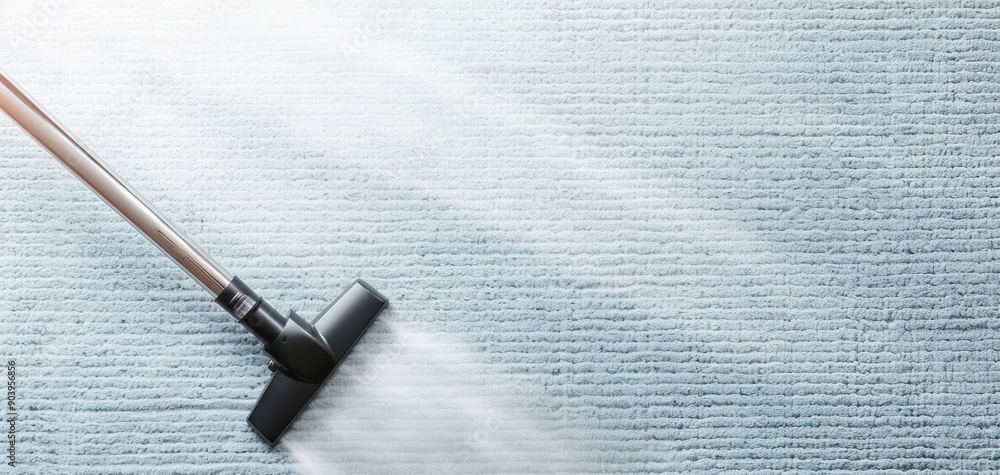 A vacuum cleaner is on a carpet, and the carpet is blue A vacuum cleaner is on a carpet, and the carpet is blue