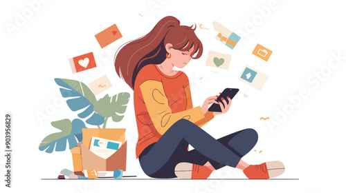 Social Media Addiction: Woman With Smartphone