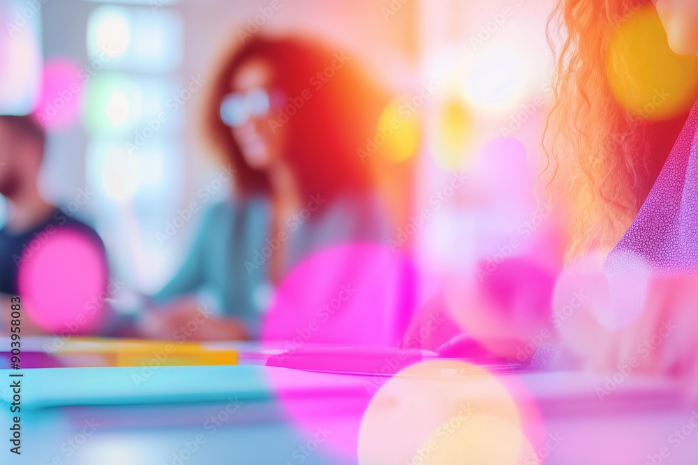 close up of a diverse group of business people collaborating in a modern office, bright and vibrant colors, natural lighting close up of a diverse group of business people collaborating in a modern office, bright and vibrant colors, natural lighting