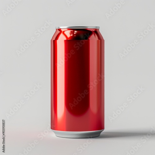 Medium shot of Solid color aluminum beer can, isolated on a white background 