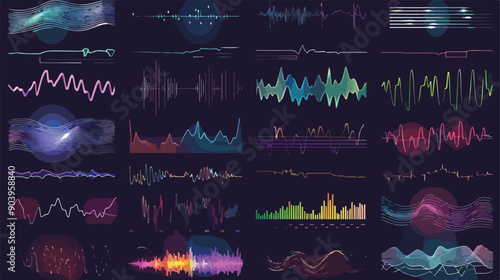 Dynamic Sonic Waveforms and Music Patterns in Abstract Soundwave Illustration