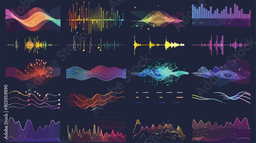 Spectrum Soundwaves and Audio Frequency Stereo Illustration