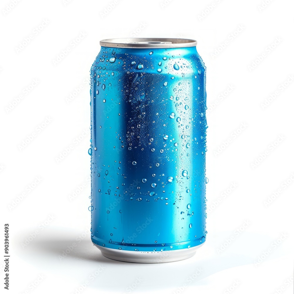 Medium shot of Solid color aluminum beer can, isolated on a white background Medium shot of Solid color aluminum beer can, isolated on a white background