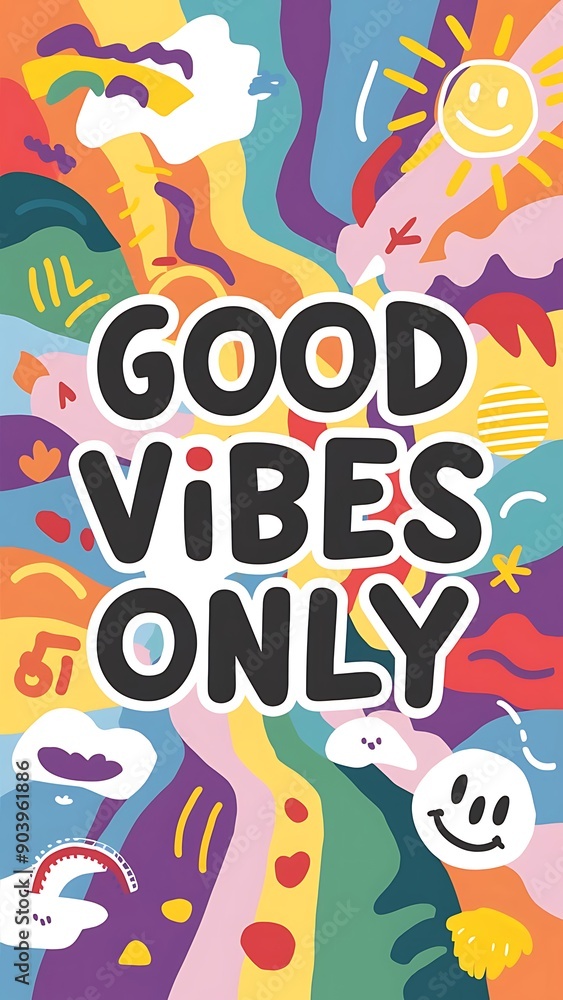 Good Vibes Only colorful background and text (T-shirt Design Motivational Quote, Illustration ,Typography) Good Vibes Only colorful background and text (T-shirt Design Motivational Quote, Illustration ,Typography)