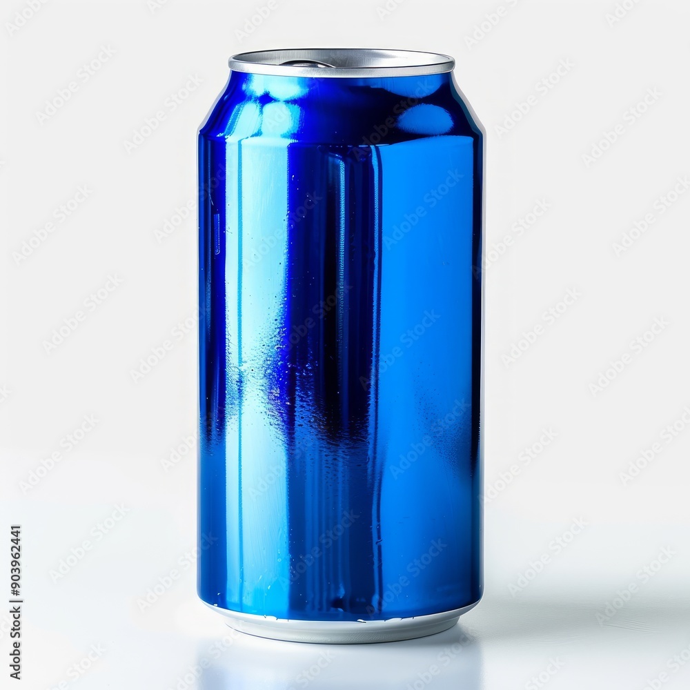 Medium shot of Solid color aluminum beer can, isolated on a white background 