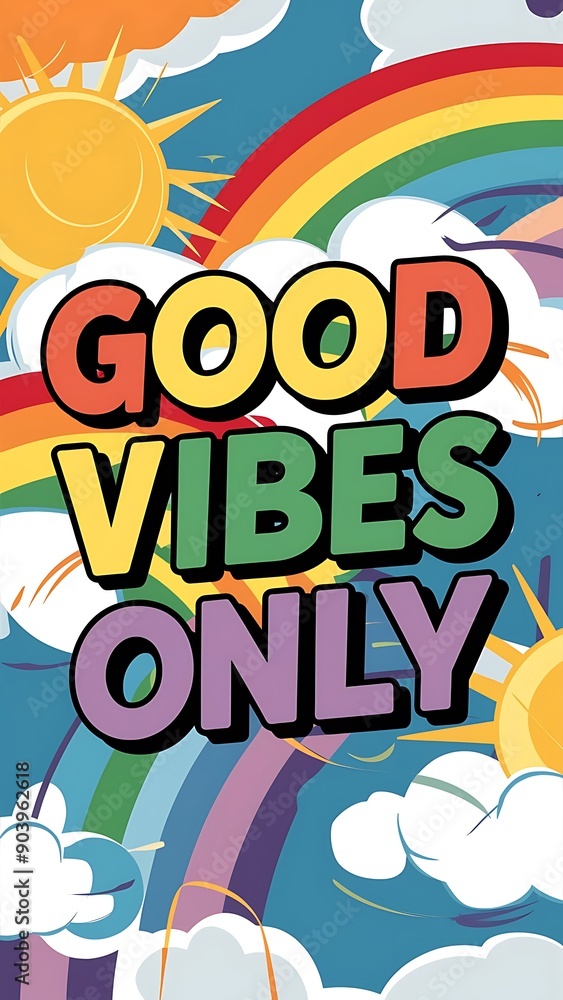 Good Vibes Only colorful background and text (T-shirt Design Motivational Quote, Illustration ,Typography) Good Vibes Only colorful background and text (T-shirt Design Motivational Quote, Illustration ,Typography)