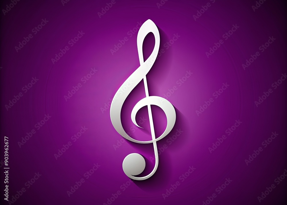 Isolated white music note symbol on a rich purple background, symbolizing creativity, harmony, and elegance, perfect for music-themed designs and artistic projects. Isolated white music note symbol on a rich purple background, symbolizing creativity, harmony, and elegance, perfect for music-themed designs and artistic projects.