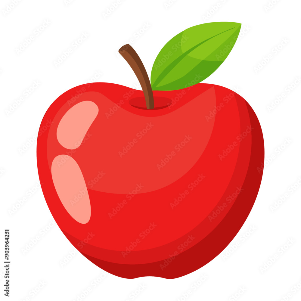 red apple colorful fruit. Modern abstract flat style. Natural tropical fruit. Vector illustration red apple colorful fruit. Modern abstract flat style. Natural tropical fruit. Vector illustration
