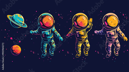 Space Travel and Exploration Concept with Astronaut