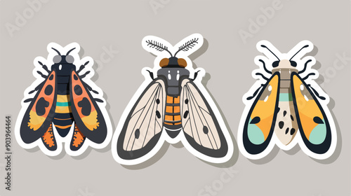 Creative Sticker of Fly in Nature