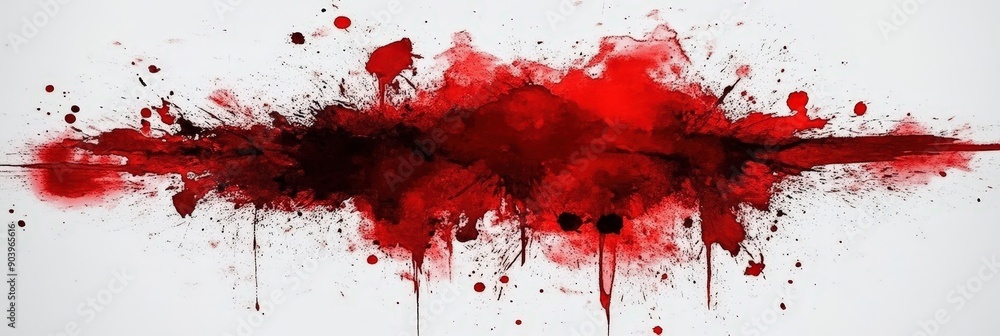 A red paint splatter on a white background , Blood drops A red paint splatter on a white background , Blood drops