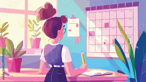 Professional Business Planning Concept with Young Businesswoman