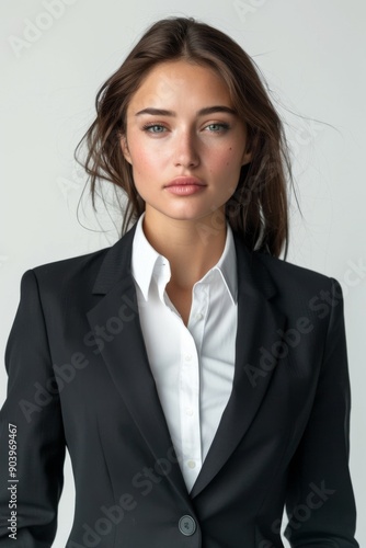 A businesswoman wearing formal suit isolated created with Generative AI