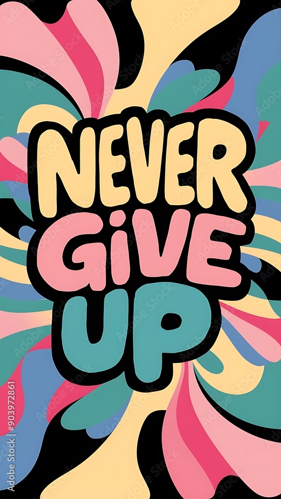 Never Give Up colorful background and text (T-shirt Design Motivational Quote, Illustration ,Typography) Never Give Up colorful background and text (T-shirt Design Motivational Quote, Illustration ,Typography)