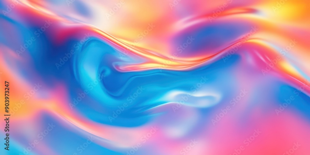 Obraz premium colorful pastel liquid holographic shapes. holographic liquid texture background