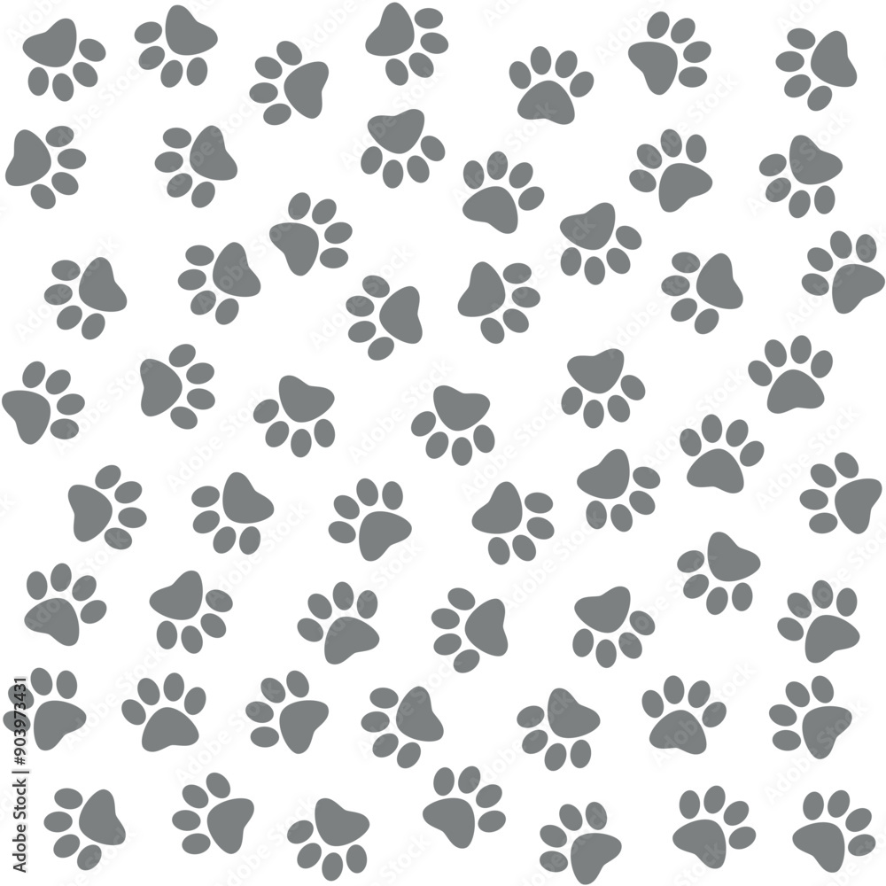 Fototapeta premium animal tracks shape symbol - paw prints seamless repeatable pattern texture