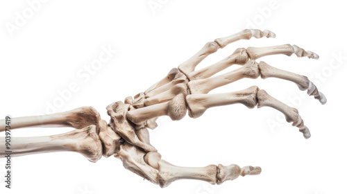 Fototapeta Human hand skeleton on transparent background