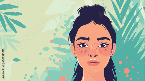Woman with Skin Problem Skincare Concept