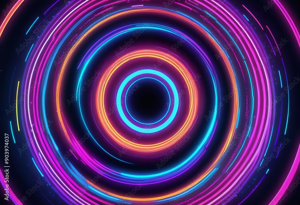 neon background with concentric circles lens aperture neon background with concentric circles lens aperture
