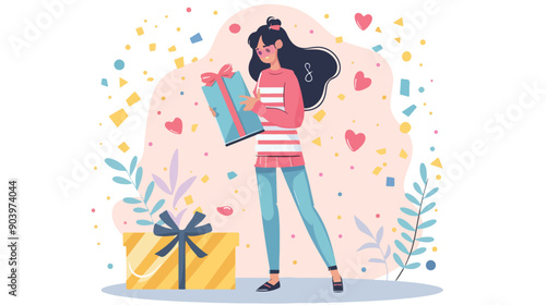 Online Shopping Concept with Young Girl