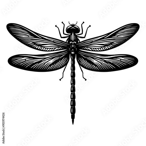 Dragonfly silhouette vector illustration