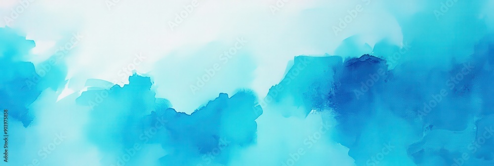 Abstract blue watercolor background with sky and clouds Abstract blue watercolor background with sky and clouds
