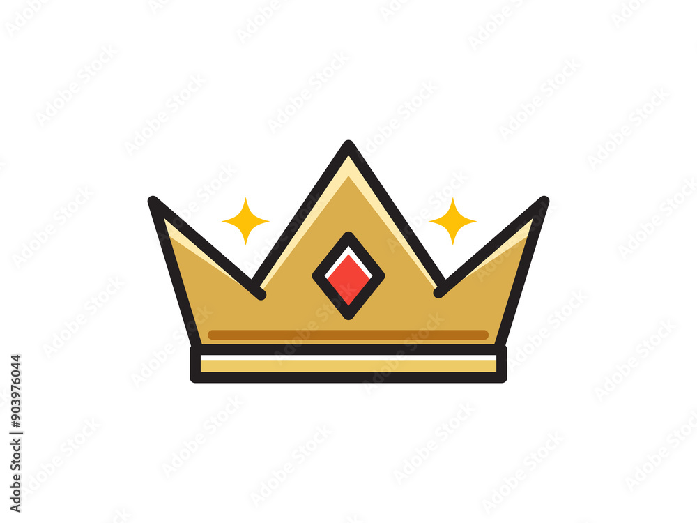 The golden crown in the white background. Isolated Vector Illustration The golden crown in the white background. Isolated Vector Illustration