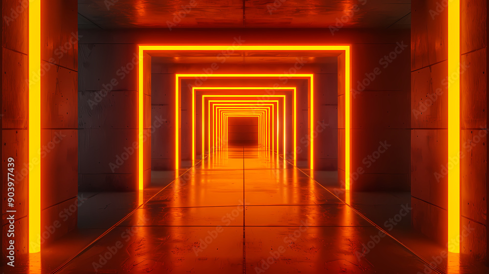 Fototapeta premium Neon corridor