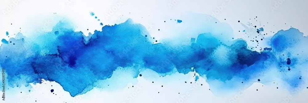 Abstract blue watercolor background with a splash of paint, Artistic, blue paint brush strokes watercolor wave. banner Abstract blue watercolor background with a splash of paint, Artistic, blue paint brush strokes watercolor wave. banner