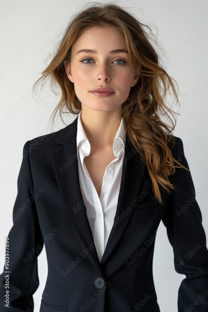 A businesswoman wearing formal suit isolated created with Generative AI A businesswoman wearing formal suit isolated created with Generative AI